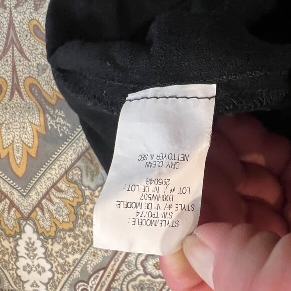 Helmut Lang XS Black Sheer  Long Sleeve V Neck Asymmetrical Hem Whymsical Top - Picture 10 of 10